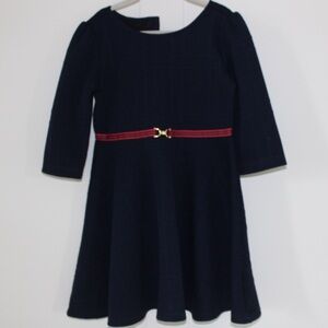 Janie and Jack Navy Dress with Red Detail